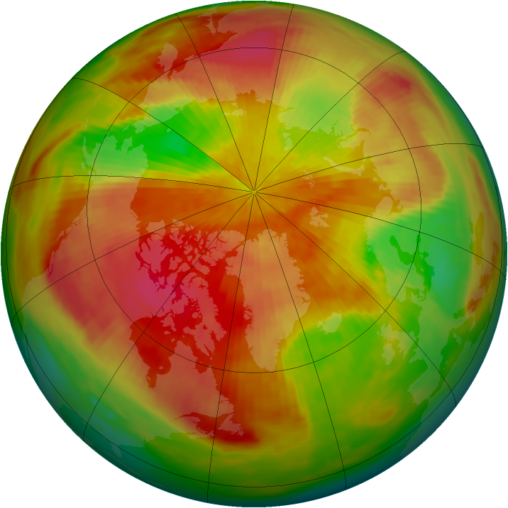 Arctic ozone map for 12 April 1981